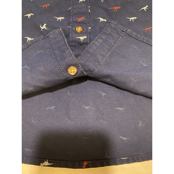 Paper Denim & Cloth Boys Dinosaurs Short Sleeve Button Shirt - Size 5 - Picture 4 of 6